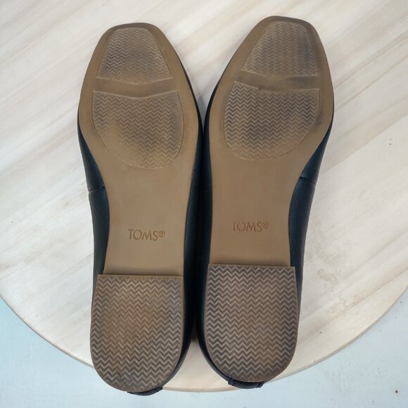 Tom's Brielle Black Leather Flats Shoes Women US 6 - Picture 12 of 14